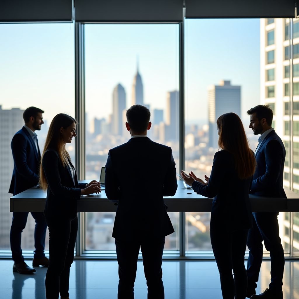 Equipo de FinanzArgentina en oficina moderna